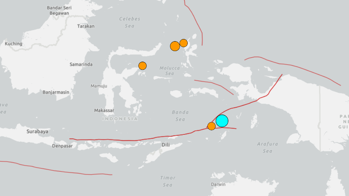 Magnitude 6.7 earthquake strikes Indonesia's Tanimbar Islands region, geophysics agency says